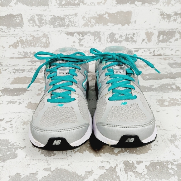 New Balance Teal Gray Lace-Up Mesh Running Athleisure Sneakers I586 - Picture 5 of 8